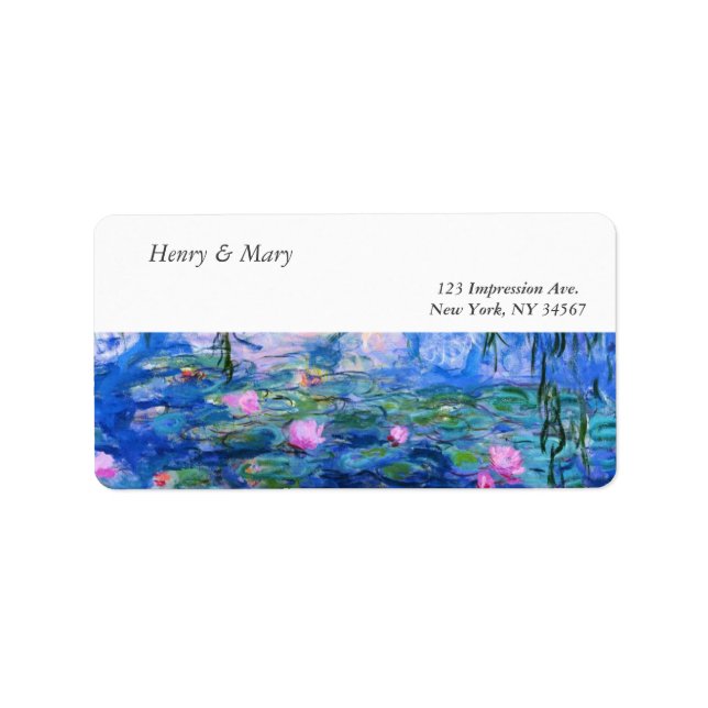 Etiqueta Lírios de água de Monet (Frente)