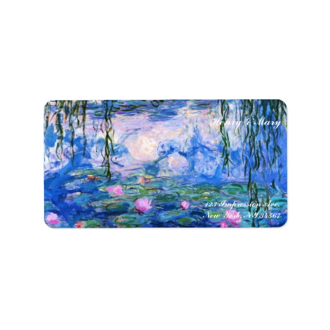 Etiqueta Lírios de água de Monet (Frente)