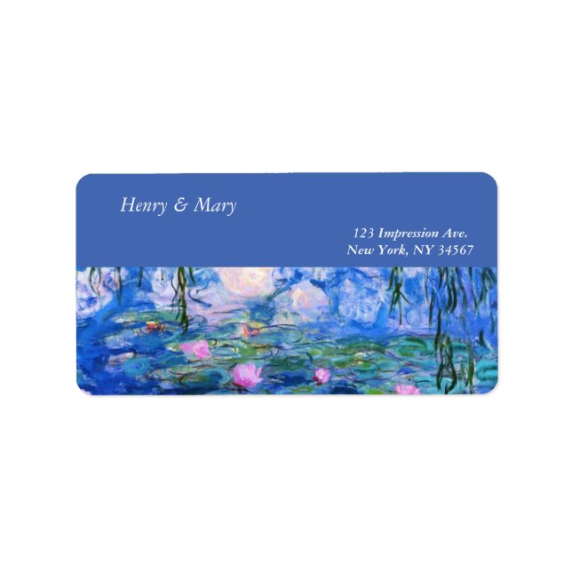 Etiqueta Lírios de água de Monet (Frente)