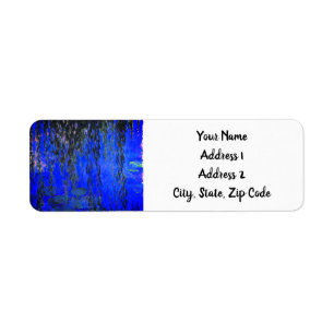 Etiqueta Lírios de água monet e ramificações de salgueiro