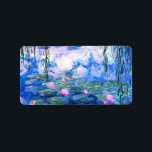 Etiqueta Lírios de Água Rosa Monet<br><div class="desc">Os lírios-d'água cor-de-rosa monetizam rótulos com lindos lírios-d'água cor-de-rosa flutuando num lago azul calmo com almofadas de lírios. Um presente de Monet excelente para fãs do impressionismo e da arte francesa. Inimpressionismo sereno na natureza com lindas flores e paisagem de lagoas cênicas.</div>