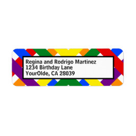 Etiqueta Listras cruzadas diagonais do arco-íris colorido