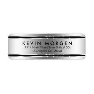 Etiqueta Listras pretas & brilhantes das Prata-Cinzas