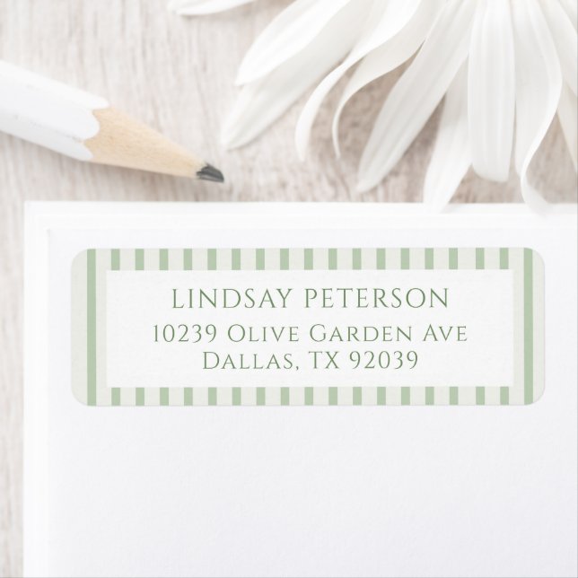 Etiqueta Listras Verde Sage Casamento Clássico (Insitu)