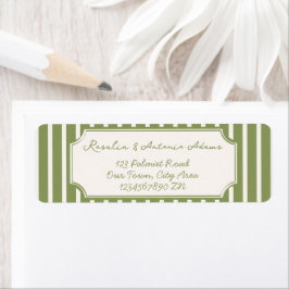 Etiqueta Listras vintage verde sálvia casamento personaliza