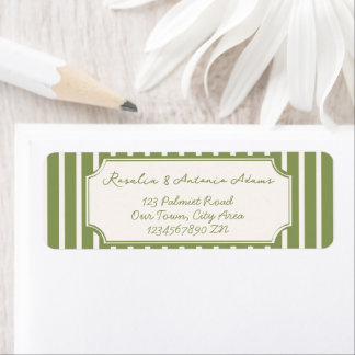 Etiqueta Listras vintage verde sálvia casamento personaliza