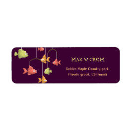 Etiqueta Little Fish Crison Red Baby Return Endereço