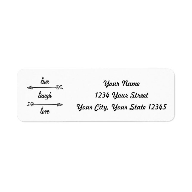 Etiqueta Live, Laugh, Love Address Label (Frente)