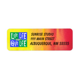 Etiqueta Live Life (Vida ao Vivo) e Life Watercolor