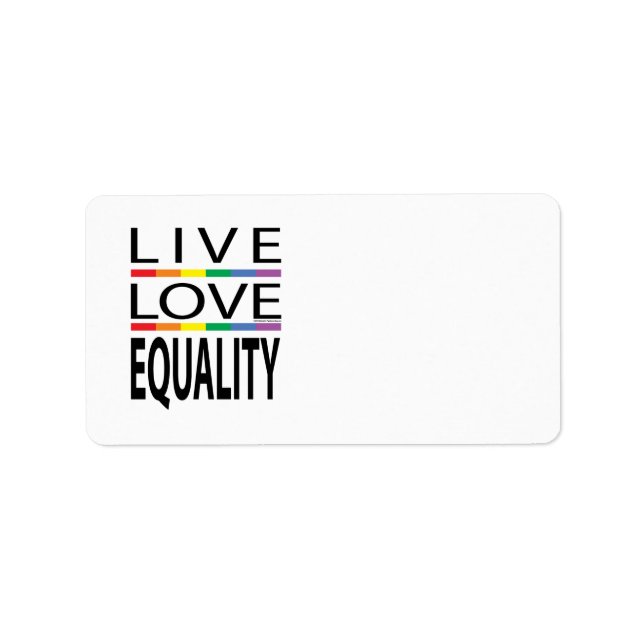 Etiqueta Live Love Igualdade (Frente)