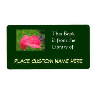 Etiqueta Livro da Biblioteca do Nome Personalizado Verde