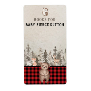 Etiqueta Livro de Woodland Xadrez de Buffalo para bebê