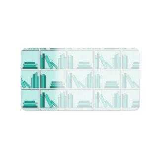 Etiqueta Livros na Shelf. Design em Teal e Aqua.