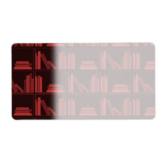 Etiqueta Livros na Shelf. Vermelho escuro.