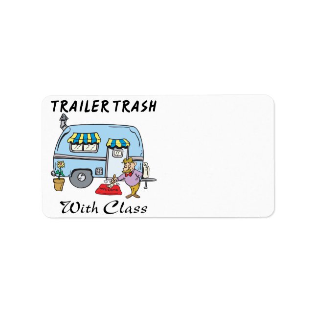 Etiqueta lixo de parque de trailers com classe (Frente)