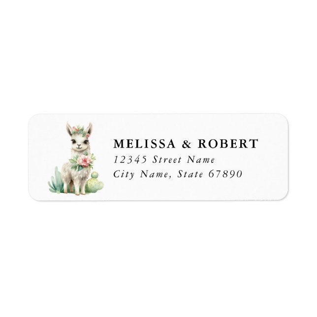 Etiqueta Llama Return Address Label (Frente)