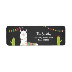 Etiqueta Llama Return Address Labs Fiesta Alpaca Mexicano