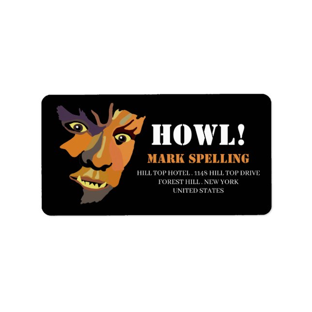 Etiqueta Lobisomem Clássico, Halloween (Frente)