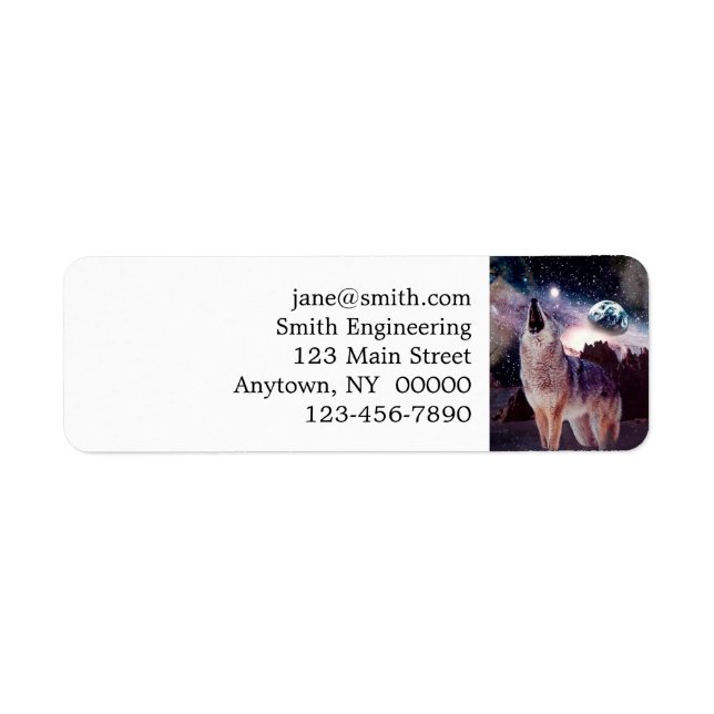 Etiqueta Lobo uivando pelo universo (Frente)