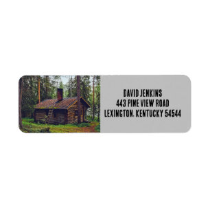 ETIQUETA LOG CABIN IN WOODS RETURN ADDRESS LABELS
