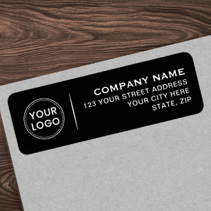 Etiqueta Logotipo 4 linhas de texto Black Business Return a
