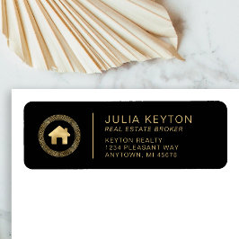 Etiqueta Logotipo da Casa Imobiliária Endereço de devolução