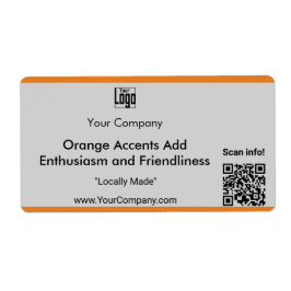 Etiqueta Logotipo da Empresa Nome Lema Código QR Marketing