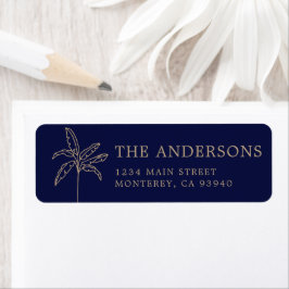 Etiqueta Logotipo de Casamento Elegante Moderno com Palma