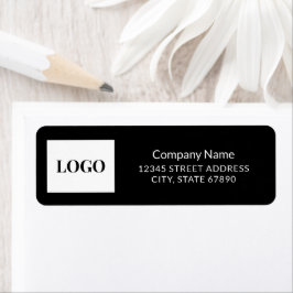 Etiqueta Logotipo de Empresa Profissional Endereço Preto e 