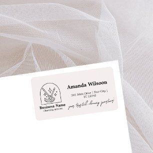 Etiqueta Logotipo de Serviços de Limpeza de Casa Minimalist