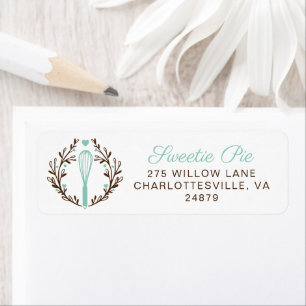 Etiqueta Logotipo de Whisk Wreath da padaria simples e mín