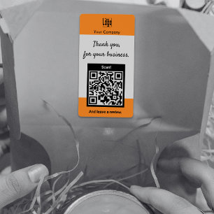 Etiqueta Logotipo do Código QR Obrigado Pelo Seu Negócio