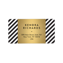 Etiqueta Logotipo Dourado do padrão preto e branco retrorre