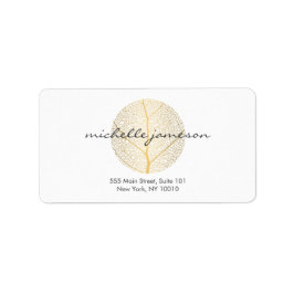 Etiqueta Logotipo Dourado Elegante em branco