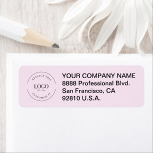 Etiqueta Logotipo empresarial aqui Rosa Corporativo Simples