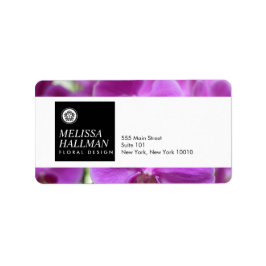 Etiqueta Logotipo Floral Luxo Minimalista com Orquídeas Rox