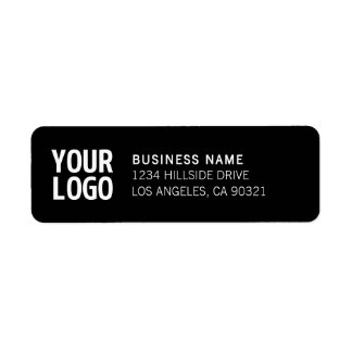 Etiqueta Logotipo Moderno de Negócios Branco e Preto Endere