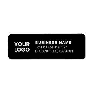 Etiqueta Logotipo Moderno de Negócios Preto e Branco Endere