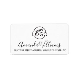 Etiqueta Logotipo personalizado modelo feminino e endereço
