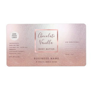 Etiqueta Logotipo simples da tipografia rosa de gold cosmét