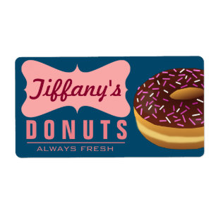 Etiqueta Loja de Donuts Retrô Padeiro de Donuts Padaria