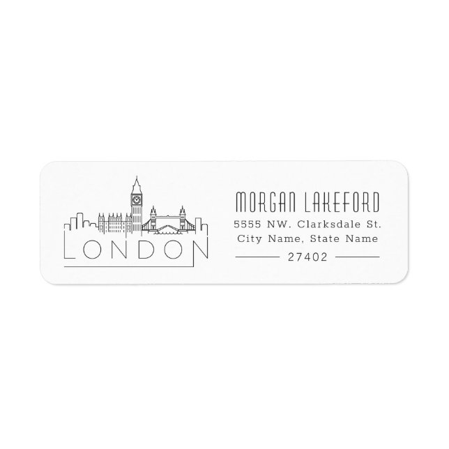 Etiqueta London Stylized Skyline | (Frente)