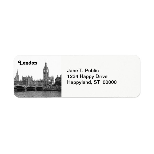Etiqueta Londres Inglaterra - Skyline Etch (Frente)
