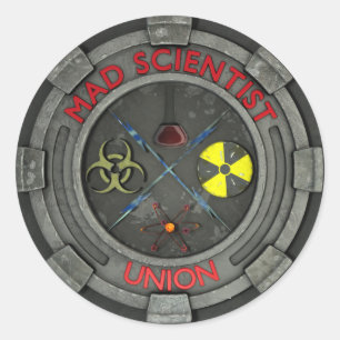Etiqueta louca da união do cientista