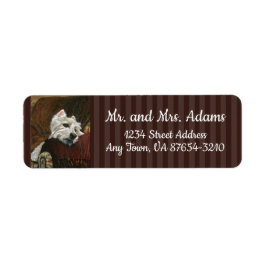 Etiqueta Lounging Westie em Sofa