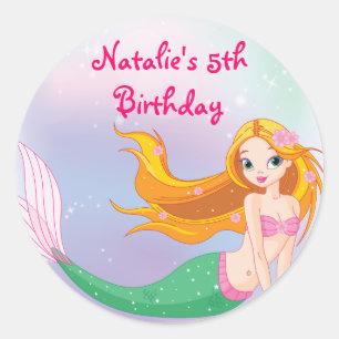 Etiqueta loura do saco do favor da sereia