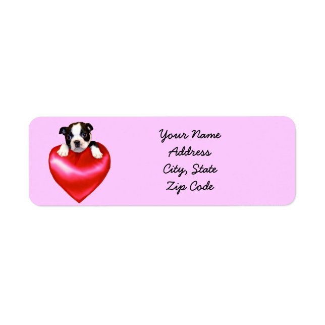 Etiqueta Love Boston Terrier Address Labels (Frente)