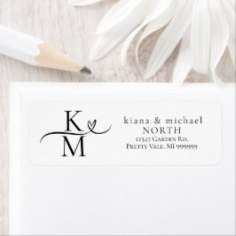 Etiqueta Love Calliografia Initials Swash Black ID940