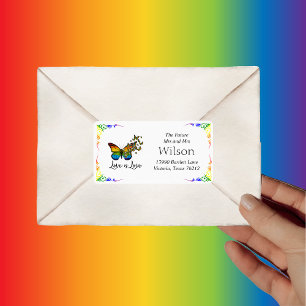 Etiqueta Love is Love Rainbow Return Address