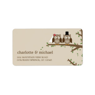 Etiqueta Love Owls Wedding Address Labs
